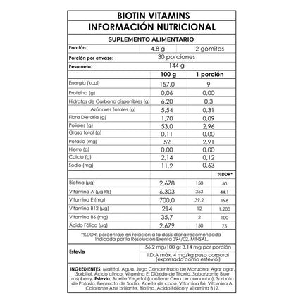 VITAMINAS BIOTIN PARA EL CABELLO 1 MES