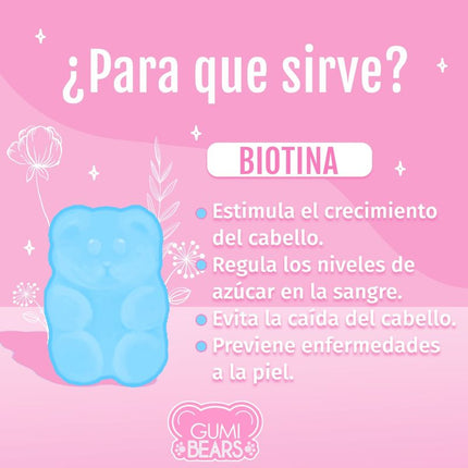 VITAMINAS BIOTIN PARA EL CABELLO 3MESES - GUMIBEARS - Desert Woman